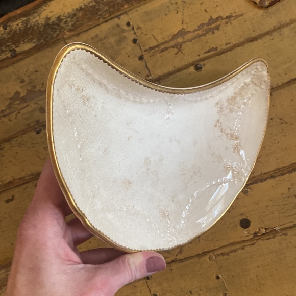 VINTAGE BOHO CRESCENT MOON HANDCRAFTED JEWELRY TRAY TRINKET DISH MISC - Picture 8 of 9